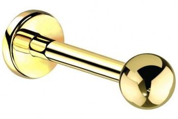 Złoty tytanowy labret z kulką DIA-PW407 AG – minimalistyczny kolczyk PVD Gold.jpg